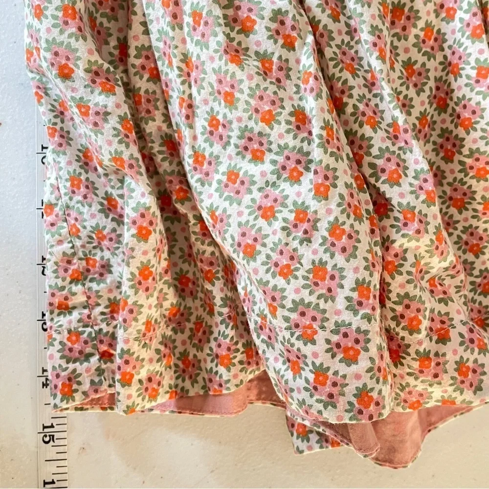 Mini Boden girl’s pink green floral drawstring skirt size 11-12Y
